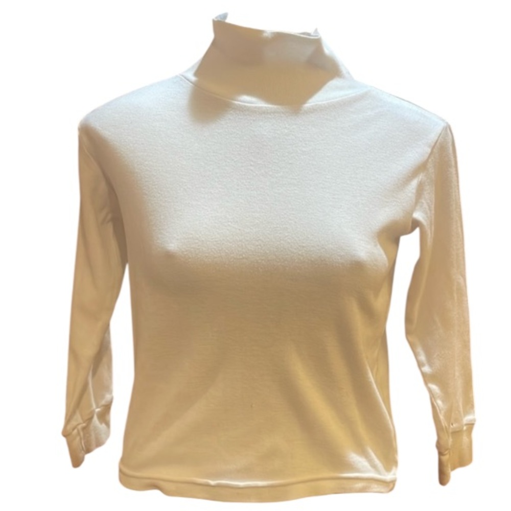 Rachel’s kids turtleneck shirt white cotton polyester jersey girls size M 8 10